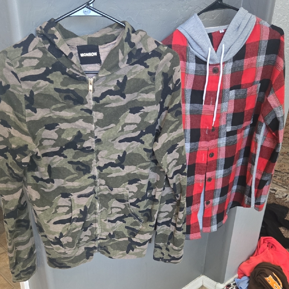 Monrow Green Camo Zip-Up Jacket